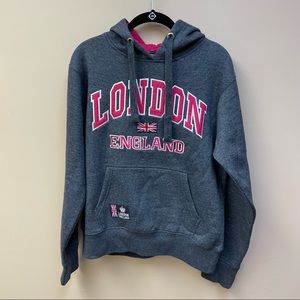 NWT London England hooded sweatshirt size large